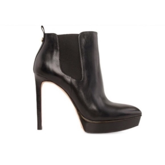 Michael Kors Shoes - Michael Kors Meadow Black Leather Platform Ankle Boots Size 9 High Heel
